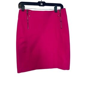 Worthington Pink Pencil Skirt Size 8 Zipper Accents Cotton Blend‎ Career